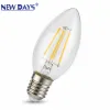 NEWDAYS brand cross-border new C35 transparent pointed filament lamp, E14 commonly used screw-type retro American energy-saving bulb, energy-saving high-brightness, ultra-long battery life, limited-time discount bulb Item Picture